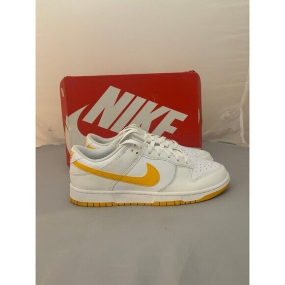 Nike dunk low white university gold men’s shoes size 11 DV0831 110 - Picture 1 of 6